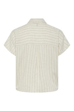 Pieces Camisa de manga corta con nudo y lino