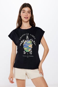 Springfield T-shirt Graphique Tropical ocre
