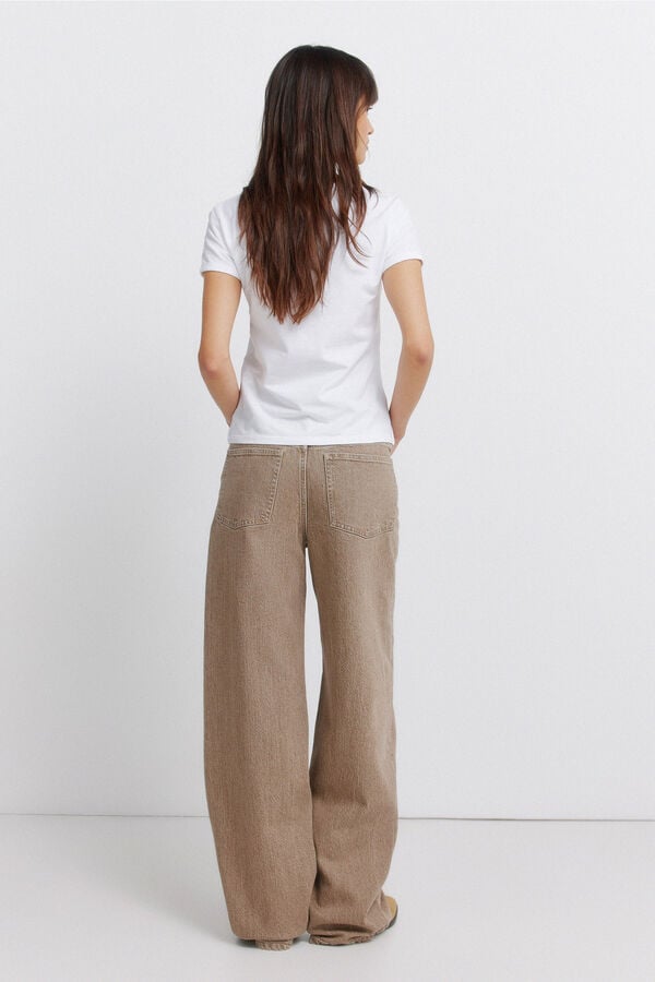 Springfield Straight high-rise jeans brown