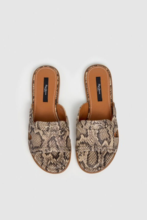 Pepe Jeans Sandalias planas estampadas beige