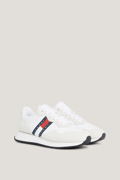 Springfield Women's Tommy Jeans runner trainer with serrated sole white