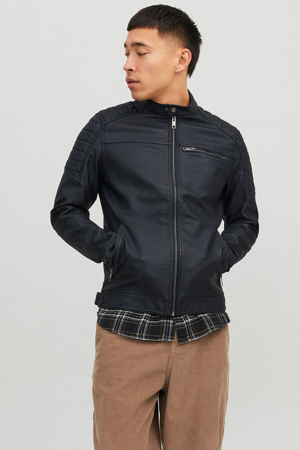 Jack & Jones Faux leather jacket black