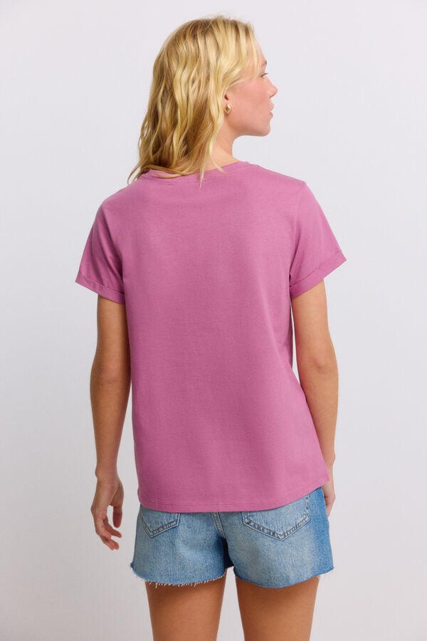 Springfield T-shirt de manga curta "waves" rosa