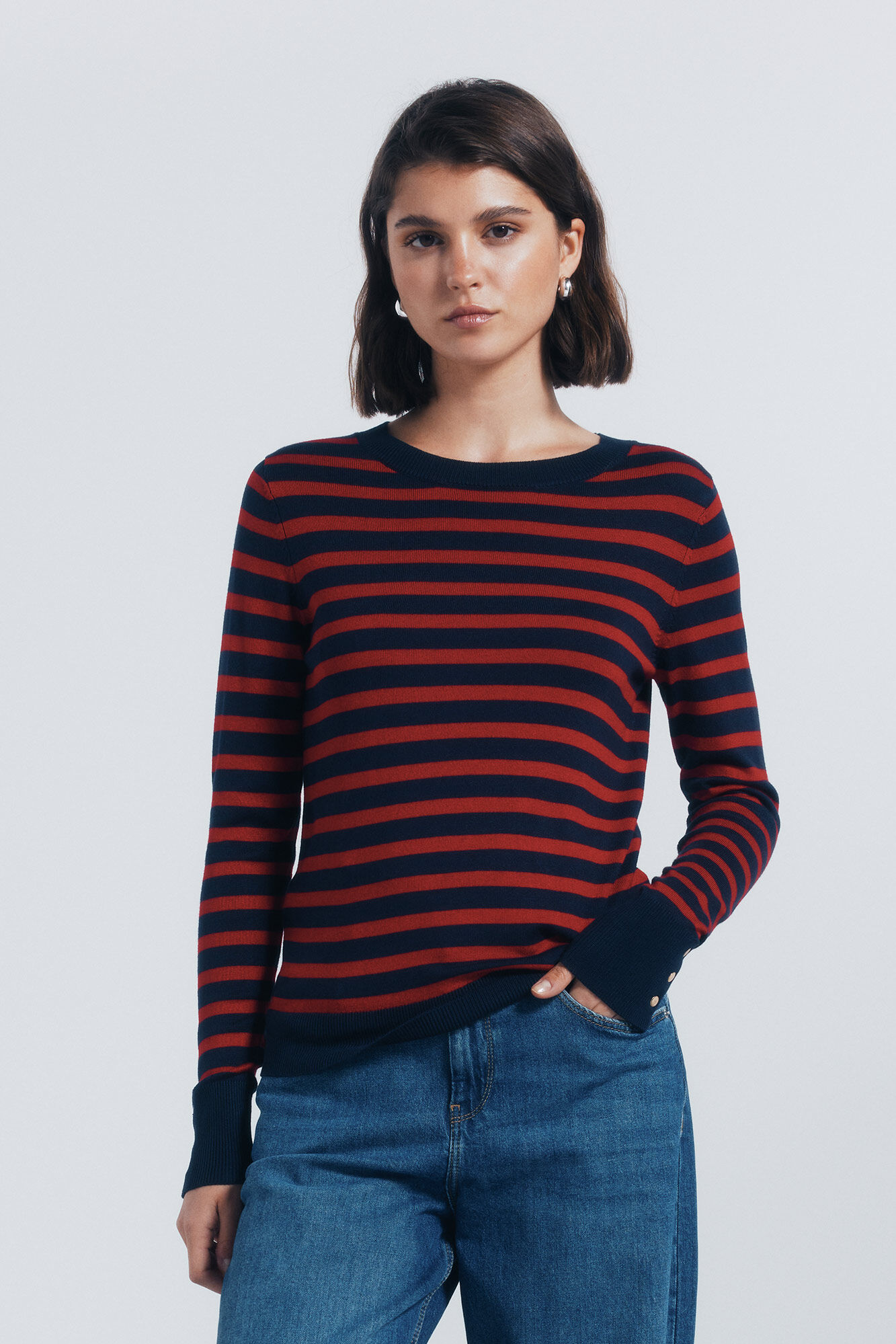 Springfield Jersey fino com bot&otilde;es e punhos