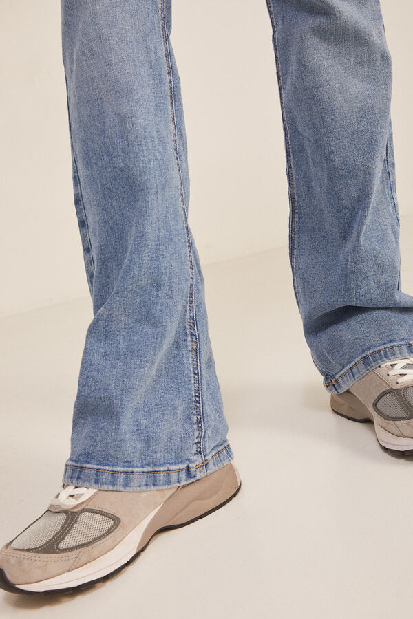 Springfield Sustainable wash bootcut jeans steel blue