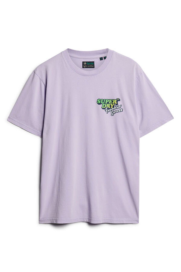 Springfield Locker geschnittenes T-Shirt Neon Travel lila