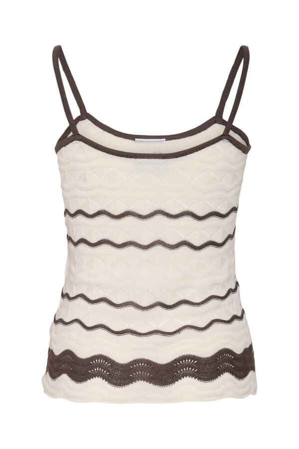 Noisy May Top de punto pointelle con tirantes gris