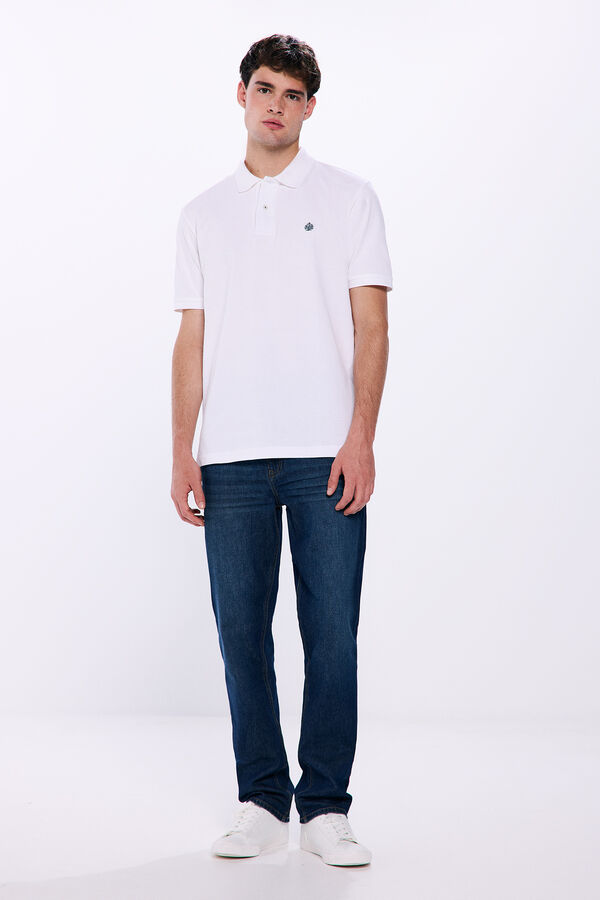 Springfield Regular fit basic piqué polo white