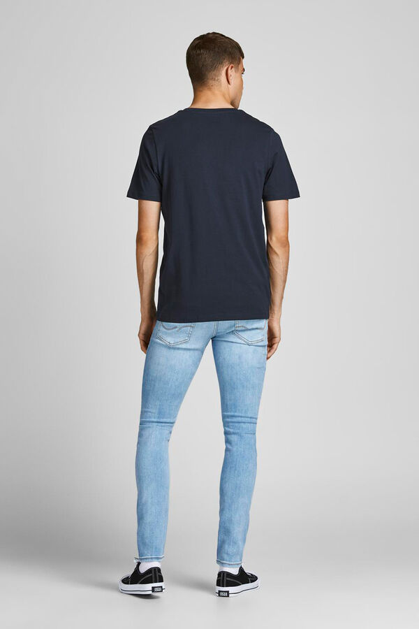 Jack & Jones Camiseta slim fit algod&oacute;n azul