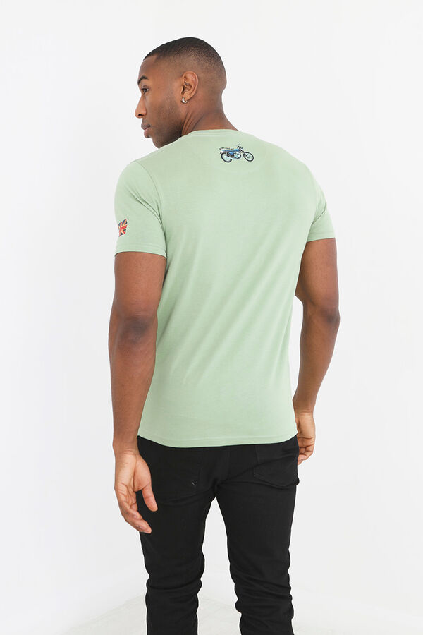 Springfield Short-sleeved T-shirt with motorbike motif green