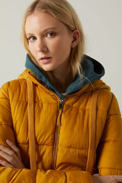 Springfield Reconsider quilted hooded jacket mustard