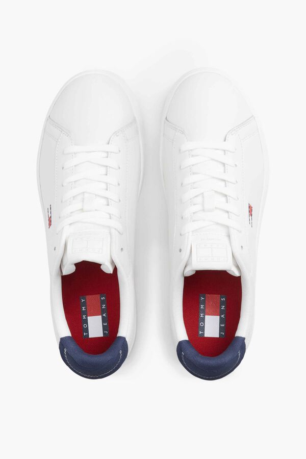 Tommy Jeans Chinelos de quarto com bandeira branco