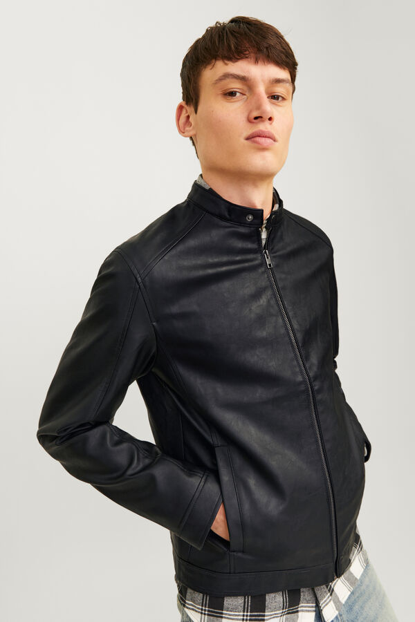 Jack & Jones Cazadora efecto piel negro