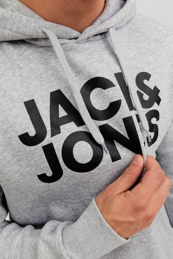 Jack & Jones Logo hooded sweatshirt  grey