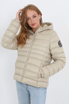 Springfield Quilted puffer jacket with hood brown