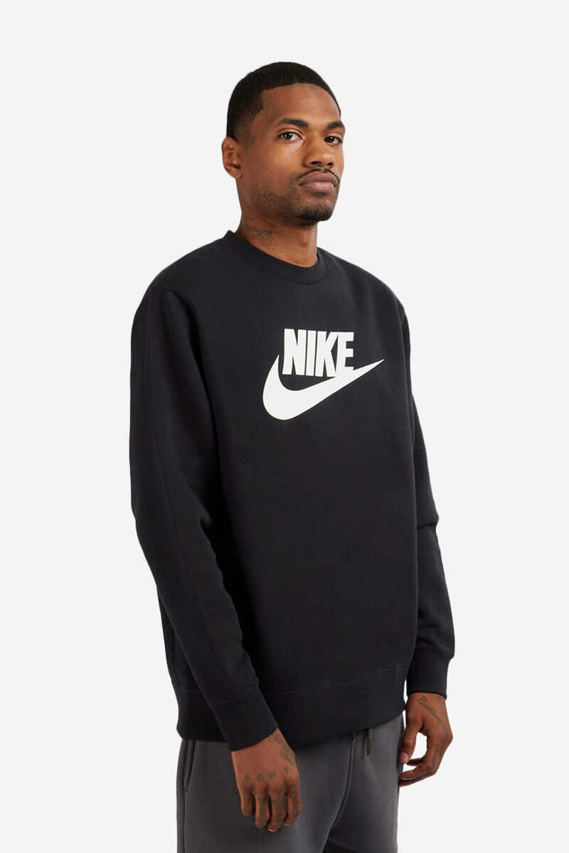 Sweat-shirt pour homme Nike Club Fleece - Noir/Blanc