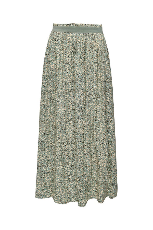 Springfield Falda larga estampada cintura elástica verde