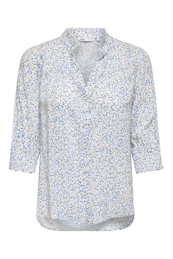 Only Elastic 3/4 sleeve shirt white