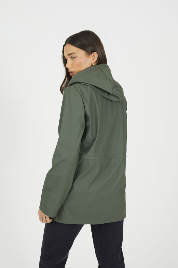Brave Soul Rubberized raincoat green