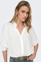 Only Elastic 3/4 sleeve shirt white