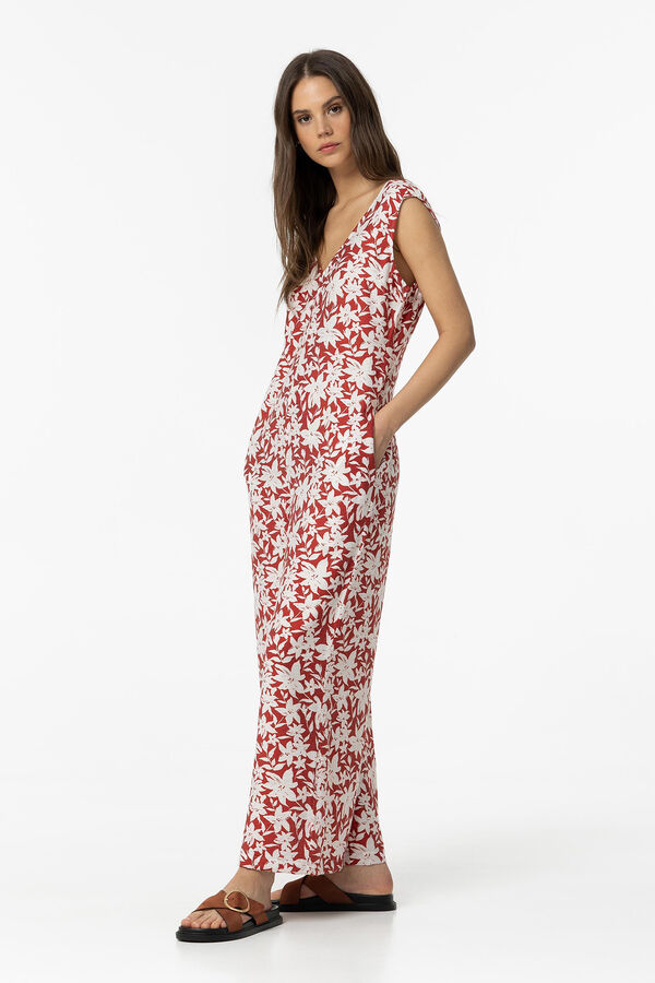 Springfield Floral print jumpsuit royal red
