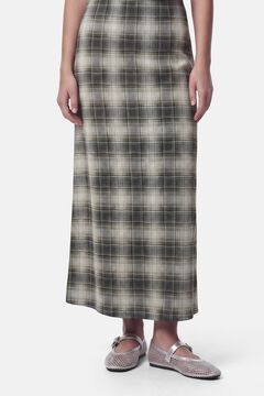 Pieces Plaid long skirt