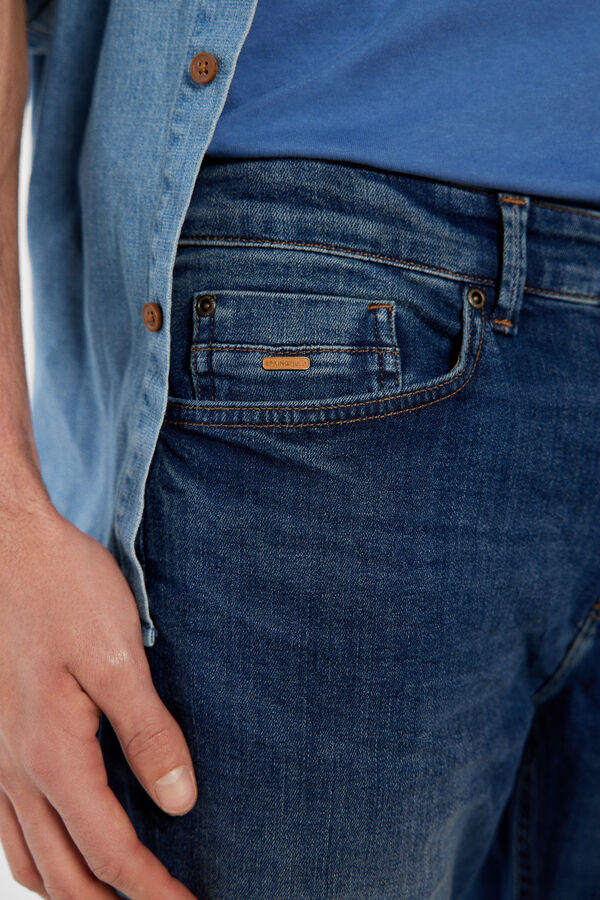 Springfield Jeans skinny lavé moyen foncé bleue