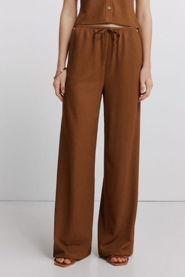 Springfield Drawstring long trousers nude