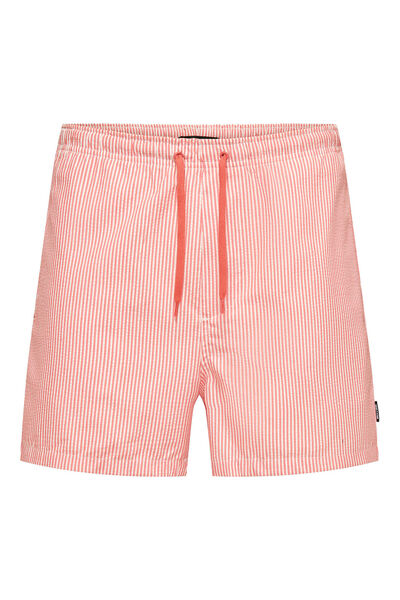 Springfield Textured swim shorts with stripes pink