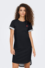 JDY Vestido corto detalle bordado negro