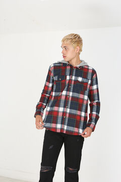 Springfield Checked shirt with hood rouge