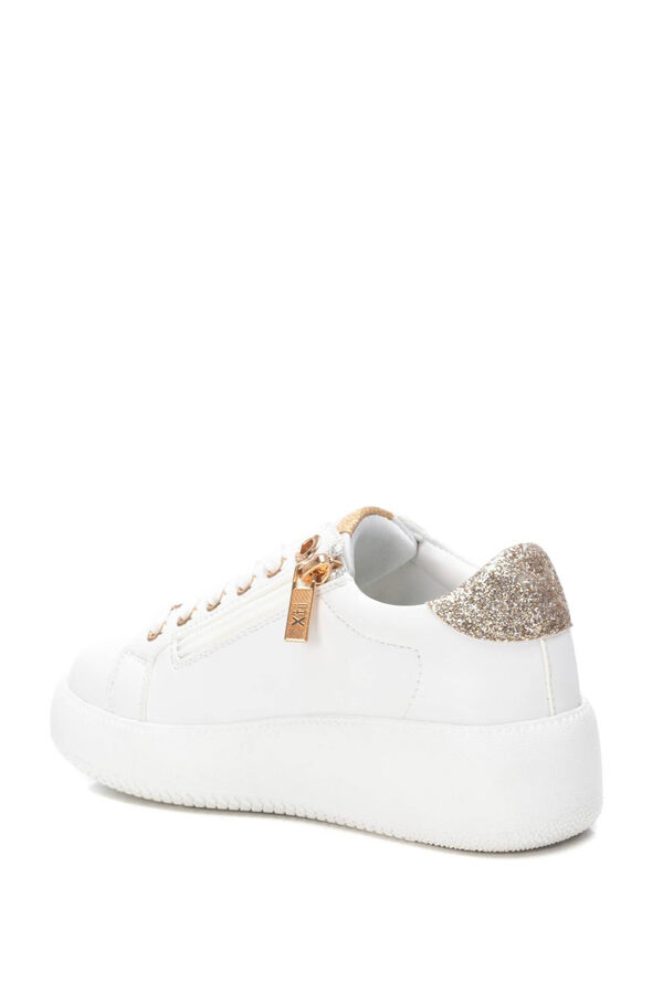 XTI Glitter platform sneaker white