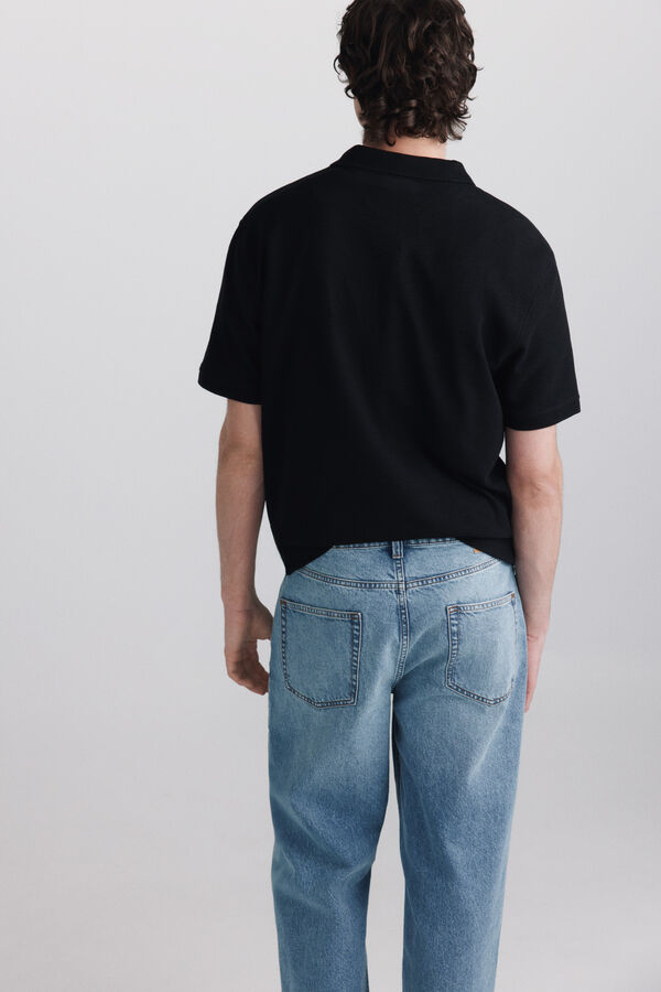 Springfield Zip fastening structure polo shirt black