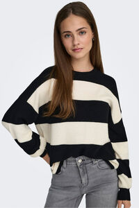 Only Gestreifter Pullover mit Rundhalsausschnitt