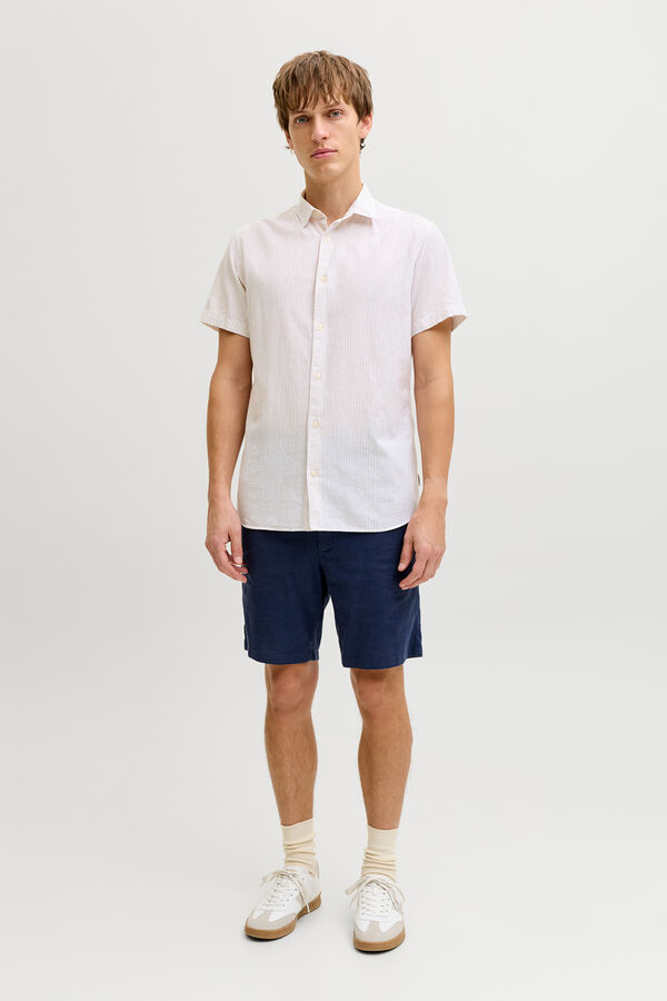 JJ REBEL Linen comfort fit shirt grey