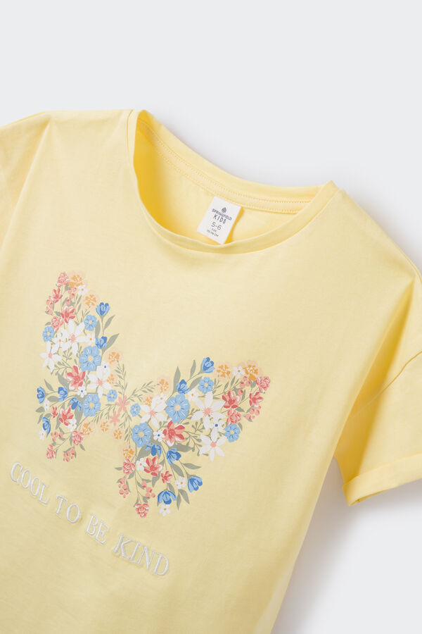 Springfield Majica sa leptirom za devojčice žuta