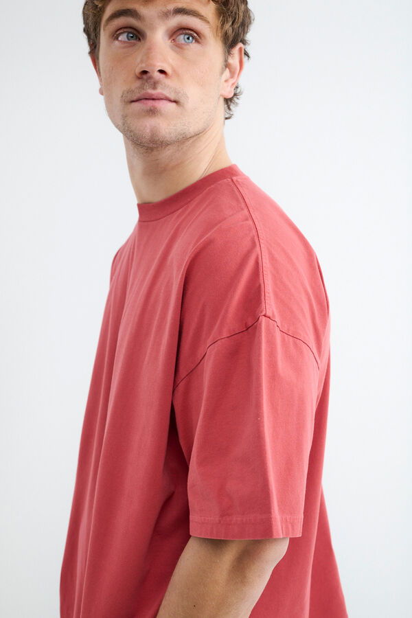 Balmohk Camiseta boxy manga corta rojo