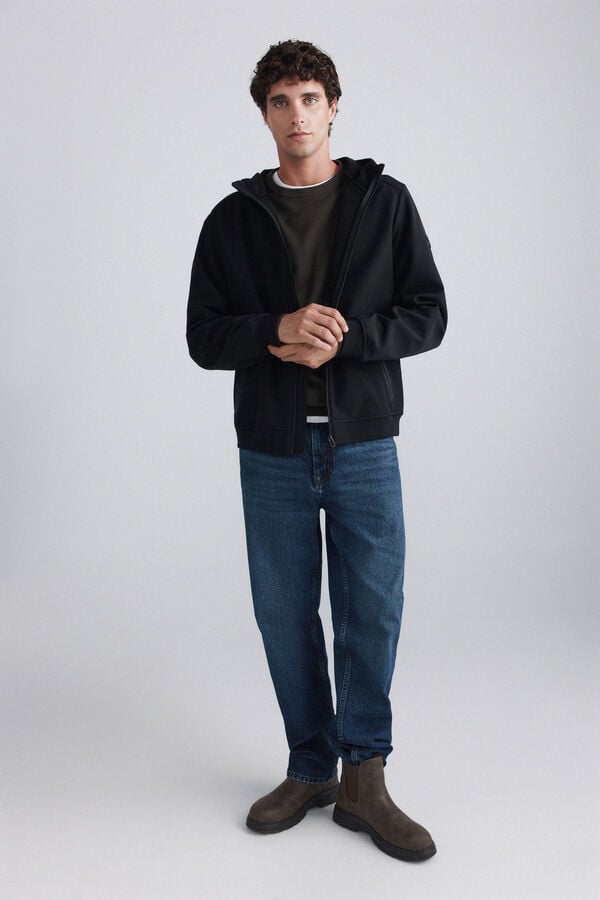 Springfield Hooded softshell jacket black