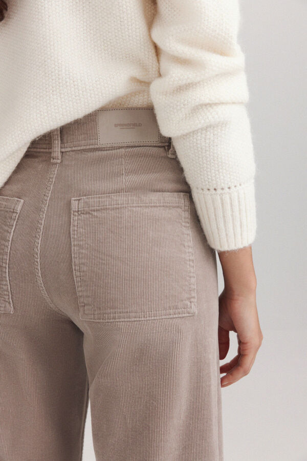 Springfield Cal&ccedil;a de bombazina wide leg cru