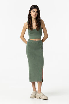 Springfield Jersey-knit midi skirt dark green