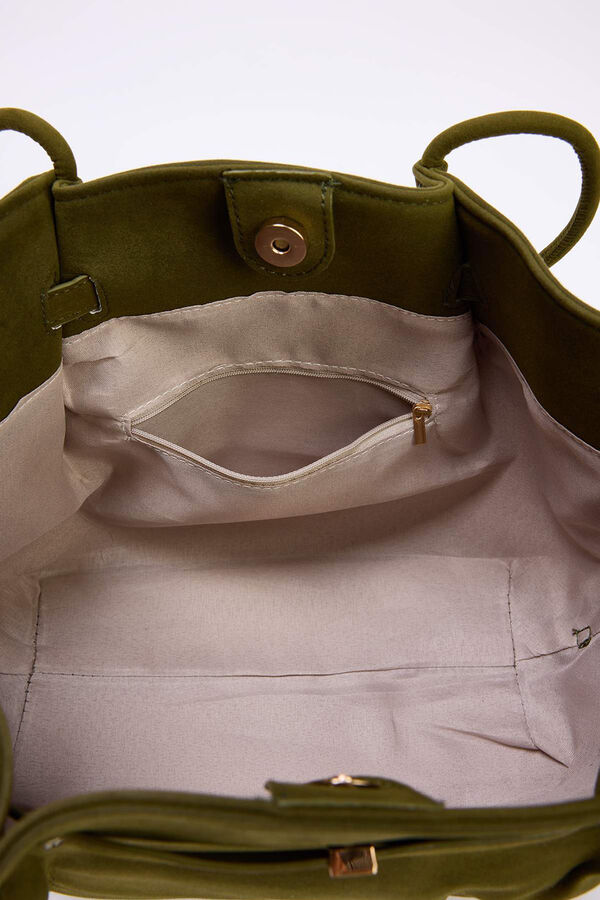 Trendyol Bolso shopper de ante verde