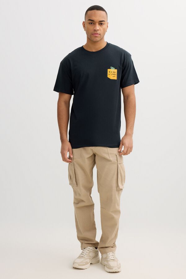 Inside T-shirt com bolso cinzento