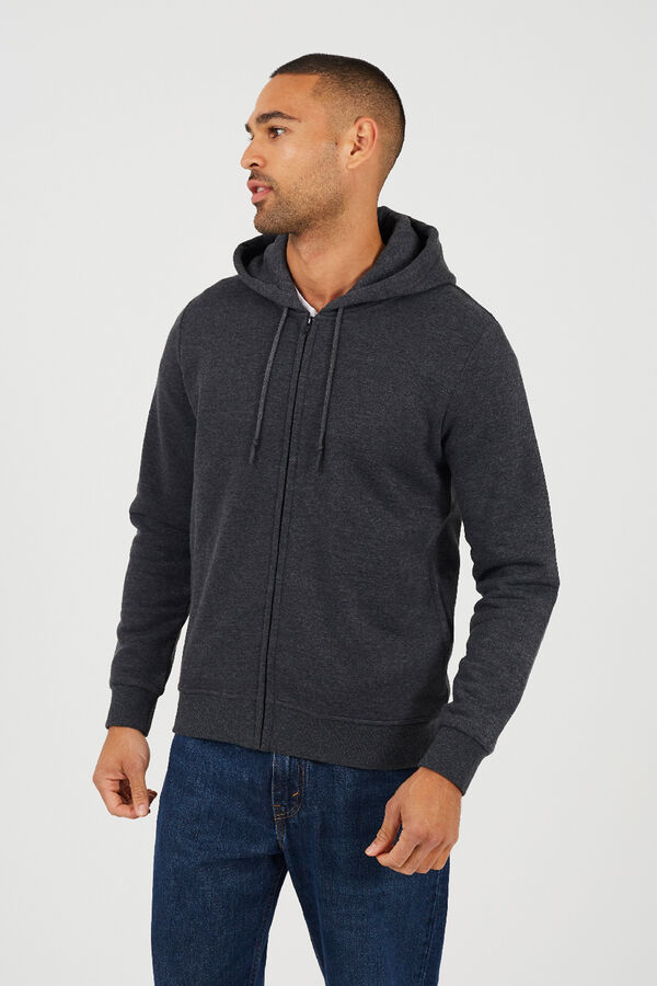 Brave Soul Sudadera con capucha y cremallera gris