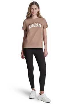 DKNY Camiseta manga corta con logo marr&oacute;n