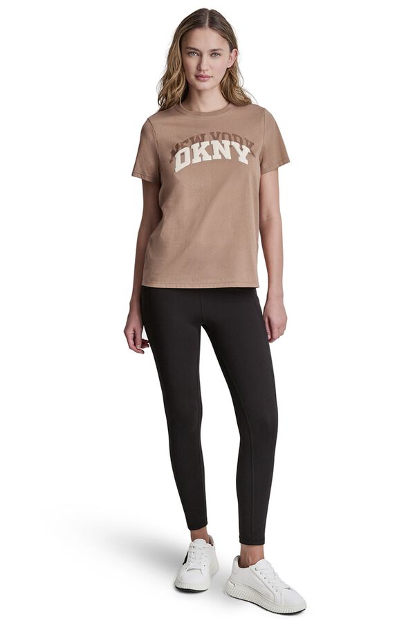 DKNY Camiseta manga corta con logo marr&oacute;n