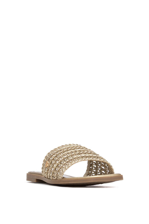 XTI Macram&eacute; flat sandal printed
