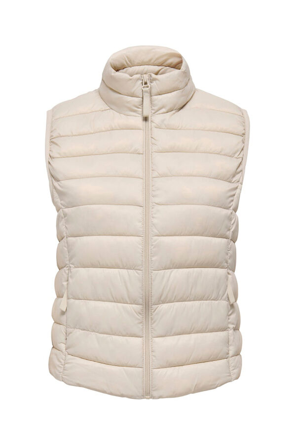 Only Chaleco acolchado cremallera beige