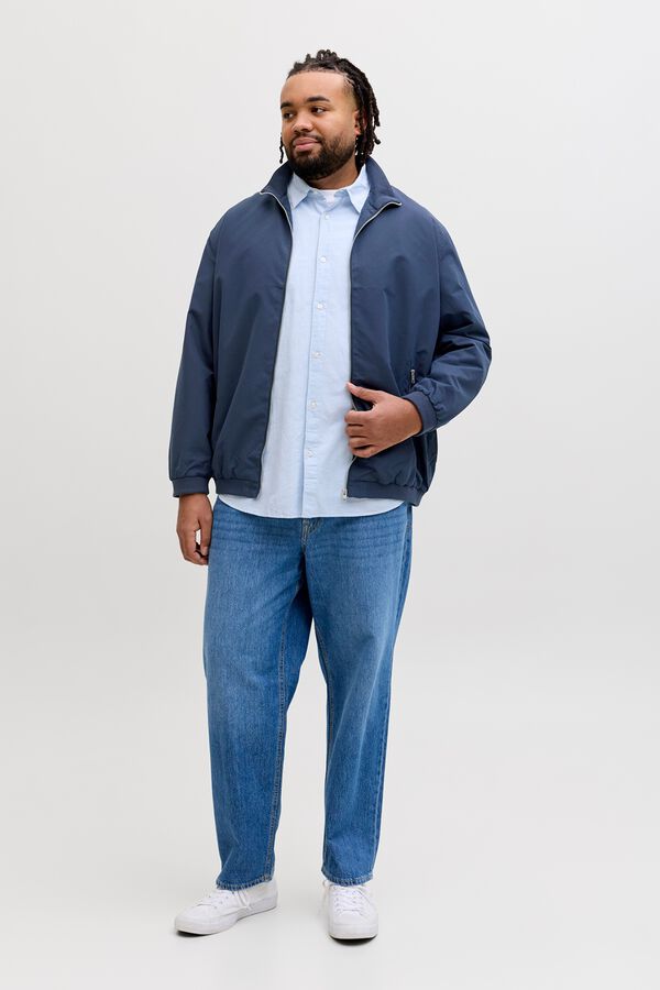 Jack & Jones PLUS high neck bomber jacket blue