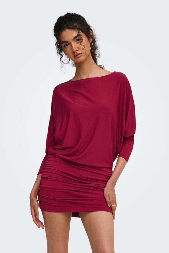 Vestido corto fruncido