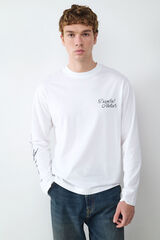 Balmohk long sleeve print t-shirt white